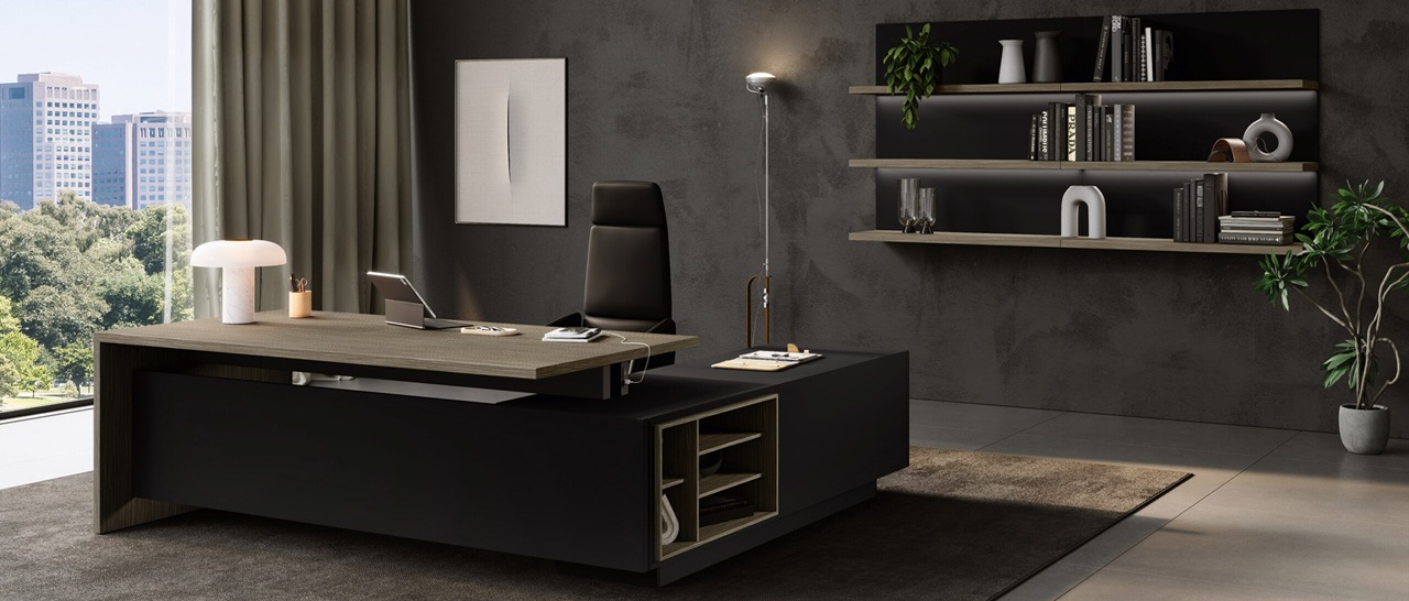 Biurko gabinetowe– ekskluzywny blat, eleganckie wykończenie i dopasowane meble z oferty ModneWnetrze.pl