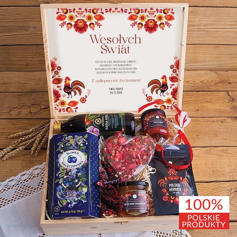 Świąteczny kosz prezentowy