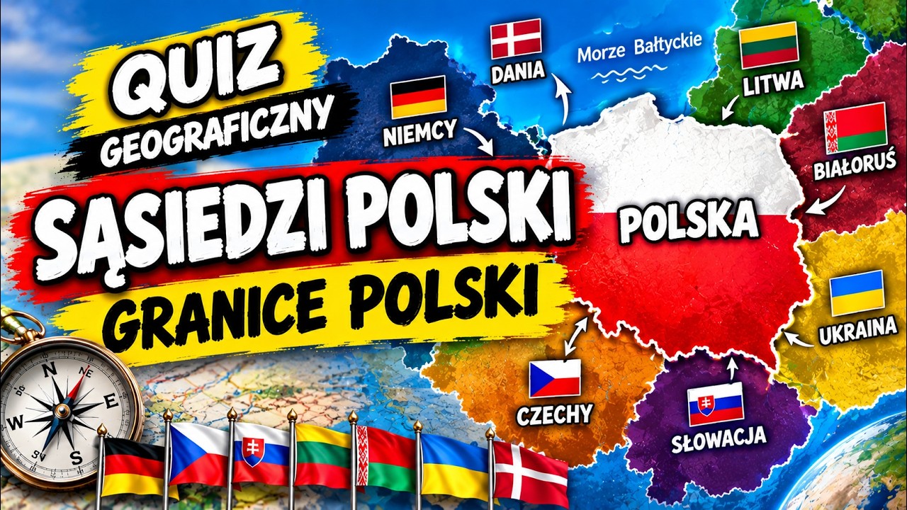 Sąsiedzi i granice Polski – TEST / sprawdzian geograficzny 🇵🇱 Sprawdź swoją wiedzę!